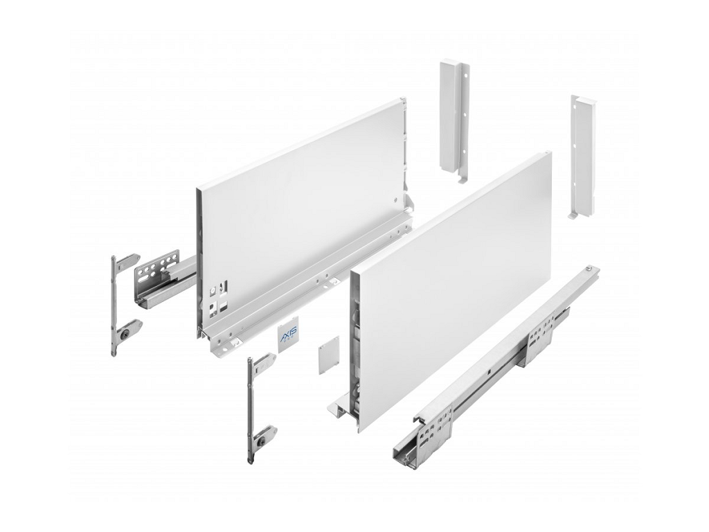 guide per cassetti axispro soft close con spondina bianco b mm199 gtv.png Guide per cassetti Axispro Soft close estrazione totale portata kg.40 con Spondina Bianco D mm.199 varie lunghezze | GTV - immagine 1